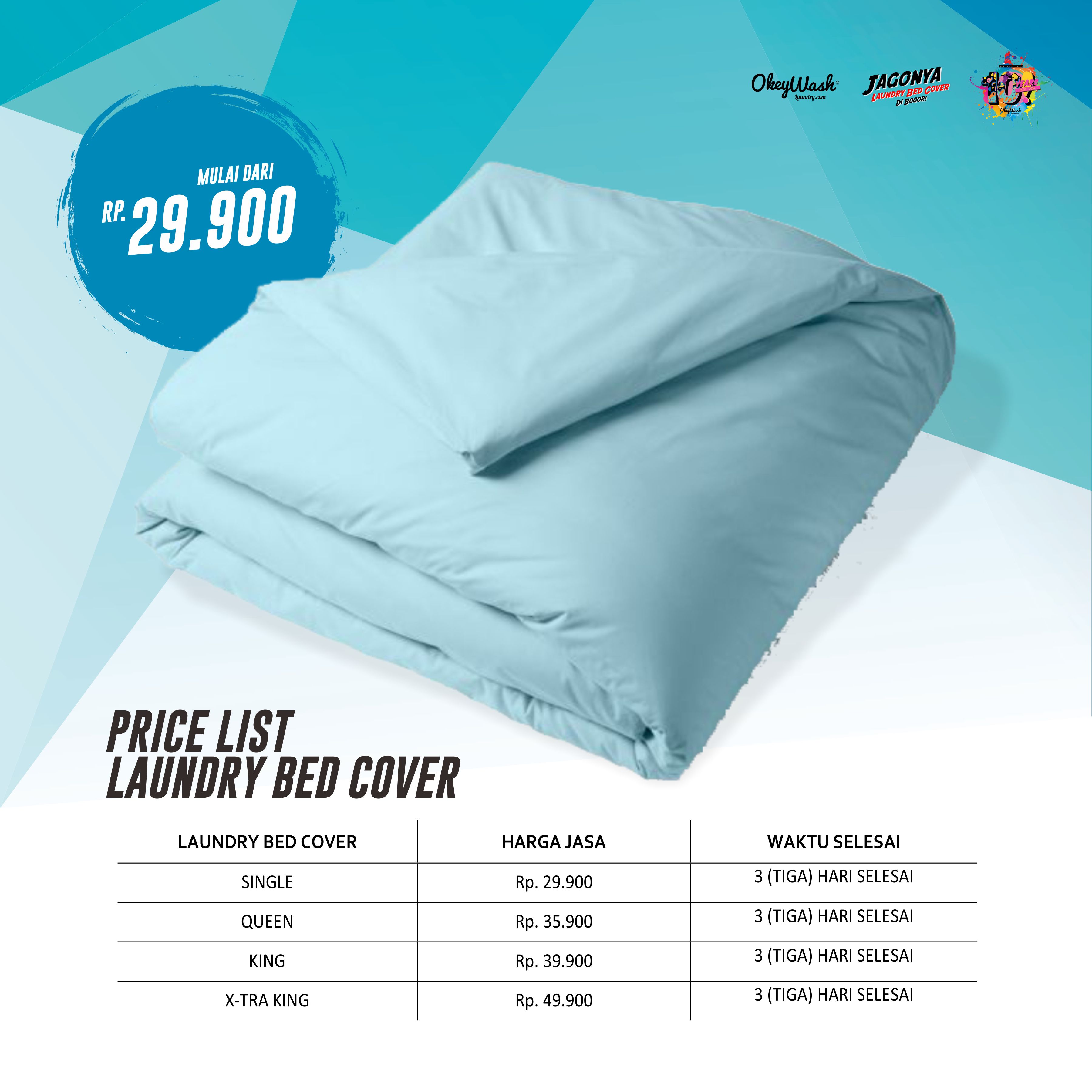 Price List Laundry Bed Cover 2021 - okeywashlaundry.com